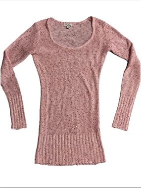 Guess Y2K L/S Long Body Matilda Sequined Coquette Sweater Sparkling Pink SZ.S